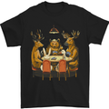 Animals Funny Wildlife Poker Game Cards Mens T-Shirt Cotton Gildan Black