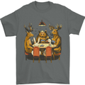 Animals Funny Wildlife Poker Game Cards Mens T-Shirt Cotton Gildan Charcoal