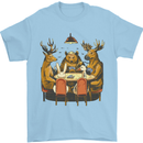 Animals Funny Wildlife Poker Game Cards Mens T-Shirt Cotton Gildan Light Blue