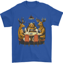 Animals Funny Wildlife Poker Game Cards Mens T-Shirt Cotton Gildan Royal Blue