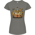 Animals Funny Wildlife Poker Game Cards Womens Petite Cut T-Shirt Charcoal