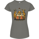 Animals Funny Wildlife Poker Game Cards Womens Petite Cut T-Shirt Charcoal