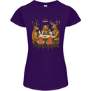 Animals Funny Wildlife Poker Game Cards Womens Petite Cut T-Shirt Purple