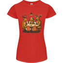Animals Funny Wildlife Poker Game Cards Womens Petite Cut T-Shirt Red