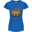 Animals Funny Wildlife Poker Game Cards Womens Petite Cut T-Shirt Royal Blue
