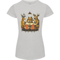 Animals Funny Wildlife Poker Game Cards Womens Petite Cut T-Shirt Sports Grey