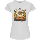 Animals Funny Wildlife Poker Game Cards Womens Petite Cut T-Shirt White