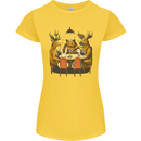 Animals Funny Wildlife Poker Game Cards Womens Petite Cut T-Shirt Yellow