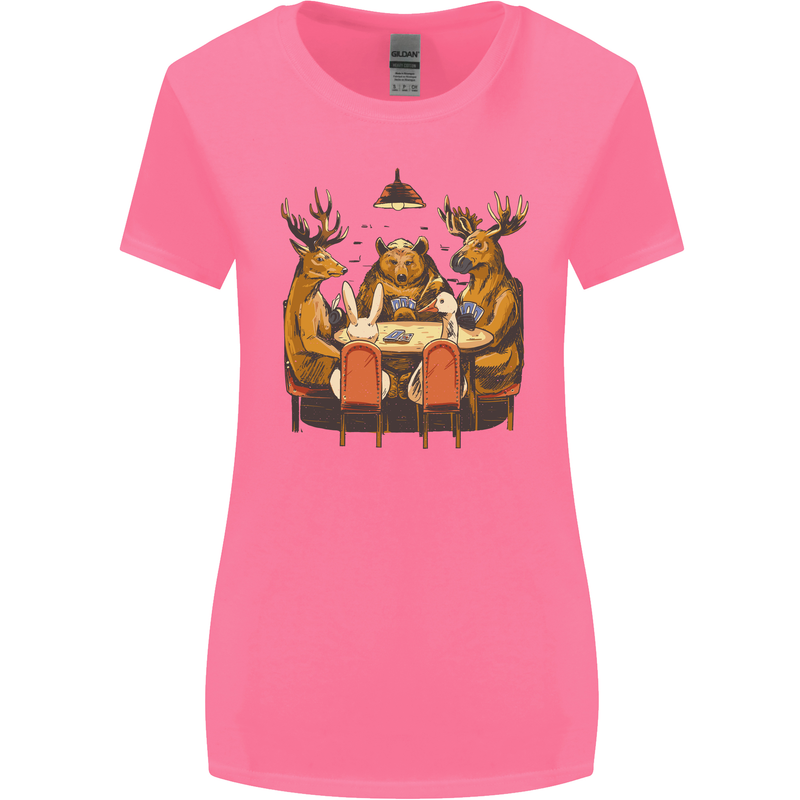Animals Funny Wildlife Poker Game Cards Womens Wider Cut T-Shirt Azalea