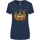 Animals Funny Wildlife Poker Game Cards Womens Wider Cut T-Shirt Navy Blue