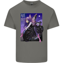 Anime Fairy Biker Japan Motorbike Motorcyle Mens Cotton T-Shirt Tee Top Charcoal