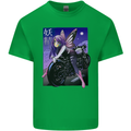 Anime Fairy Biker Japan Motorbike Motorcyle Mens Cotton T-Shirt Tee Top Irish Green