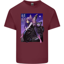 Anime Fairy Biker Japan Motorbike Motorcyle Mens Cotton T-Shirt Tee Top Maroon
