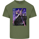 Anime Fairy Biker Japan Motorbike Motorcyle Mens Cotton T-Shirt Tee Top Military Green