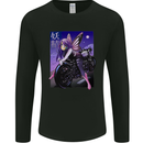 Anime Fairy Biker Japan Motorbike Motorcyle Mens Long Sleeve T-Shirt Black