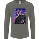 Anime Fairy Biker Japan Motorbike Motorcyle Mens Long Sleeve T-Shirt Charcoal