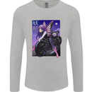 Anime Fairy Biker Japan Motorbike Motorcyle Mens Long Sleeve T-Shirt Sports Grey