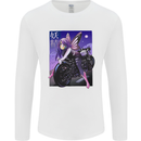Anime Fairy Biker Japan Motorbike Motorcyle Mens Long Sleeve T-Shirt White
