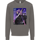 Anime Fairy Biker Japan Motorbike Motorcyle Mens Sweatshirt Jumper Charcoal