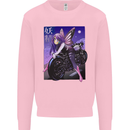 Anime Fairy Biker Japan Motorbike Motorcyle Mens Sweatshirt Jumper Light Pink