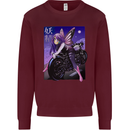 Anime Fairy Biker Japan Motorbike Motorcyle Mens Sweatshirt Jumper Maroon