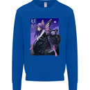Anime Fairy Biker Japan Motorbike Motorcyle Mens Sweatshirt Jumper Royal Blue