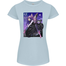 Anime Fairy Biker Japan Motorbike Motorcyle Womens Petite Cut T-Shirt Light Blue