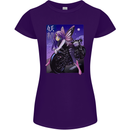 Anime Fairy Biker Japan Motorbike Motorcyle Womens Petite Cut T-Shirt Purple