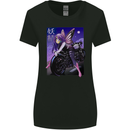 Anime Fairy Biker Japan Motorbike Motorcyle Womens Wider Cut T-Shirt Black