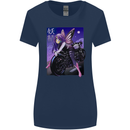 Anime Fairy Biker Japan Motorbike Motorcyle Womens Wider Cut T-Shirt Navy Blue