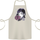 Anime Girl With Flowers Cotton Apron 100% Organic Natural