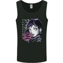 Anime Girl With Flowers Mens Vest Tank Top Black