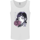 Anime Girl With Flowers Mens Vest Tank Top White