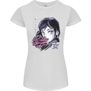 Anime Girl With Flowers Womens Petite Cut T-Shirt White