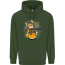 Anime Gun Girl Childrens Kids Hoodie Forest Green