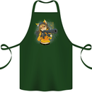 Anime Gun Girl Cotton Apron 100% Organic Forest Green