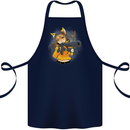 Anime Gun Girl Cotton Apron 100% Organic Navy Blue
