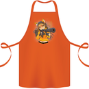 Anime Gun Girl Cotton Apron 100% Organic Orange
