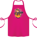 Anime Gun Girl Cotton Apron 100% Organic Pink