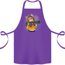 Anime Gun Girl Cotton Apron 100% Organic Purple