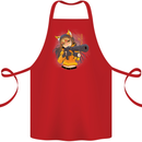 Anime Gun Girl Cotton Apron 100% Organic Red