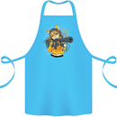 Anime Gun Girl Cotton Apron 100% Organic Turquoise