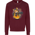 Anime Gun Girl Kids Sweatshirt Jumper Maroon