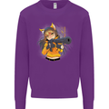 Anime Gun Girl Kids Sweatshirt Jumper Purple