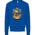 Anime Gun Girl Kids Sweatshirt Jumper Royal Blue