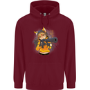 Anime Gun Girl Mens 80% Cotton Hoodie Maroon