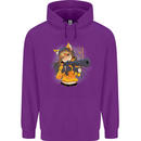 Anime Gun Girl Mens 80% Cotton Hoodie Purple
