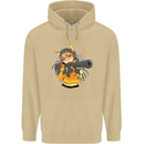 Anime Gun Girl Mens 80% Cotton Hoodie Sand