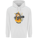 Anime Gun Girl Mens 80% Cotton Hoodie White