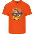 Anime Gun Girl Mens Cotton T-Shirt Tee Top Orange